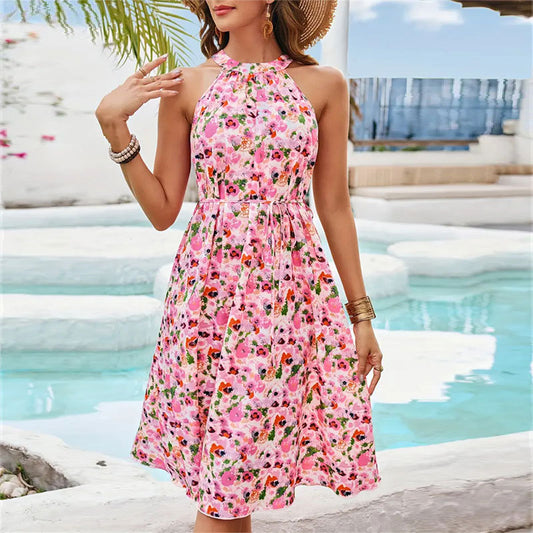 Floral Maxi Dress - Light Pink