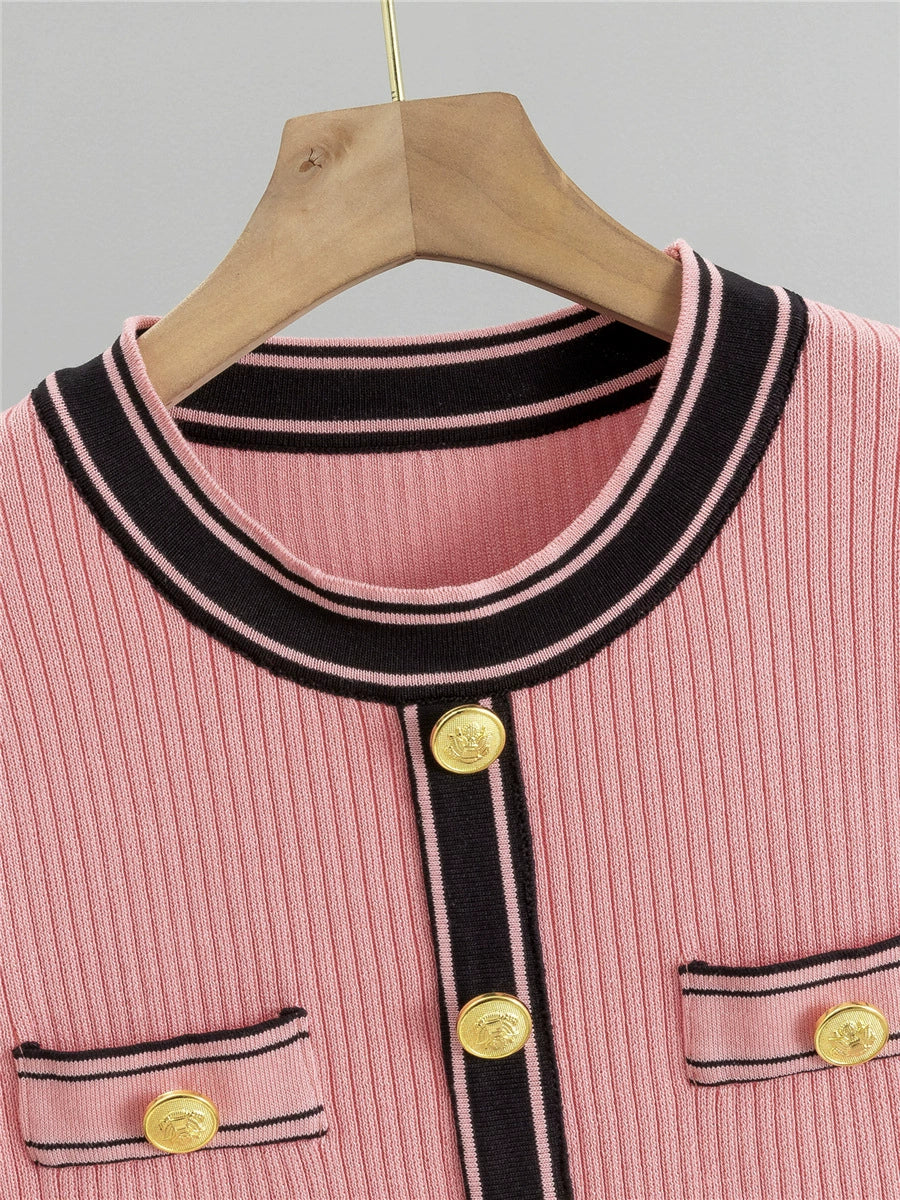 Watermelon Red – Short-Sleeve Slim Fit Fashion Dress