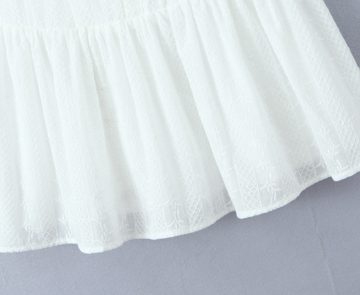 White – Slim-Fit Tank Strap Dress