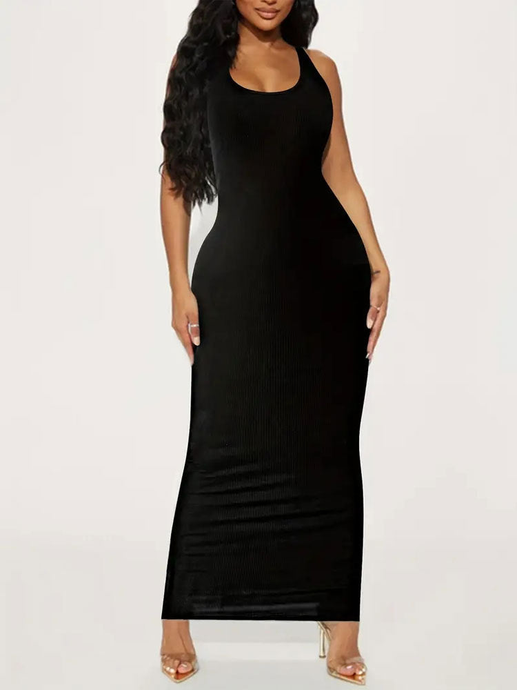 Hollow-Out Off-Shoulder U-Neck Sexy Dress