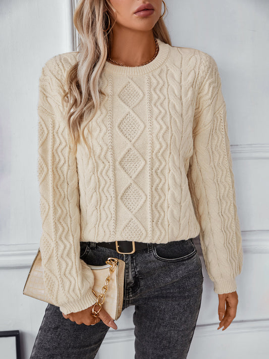 Apricot Plain Long Sleeve Sweater