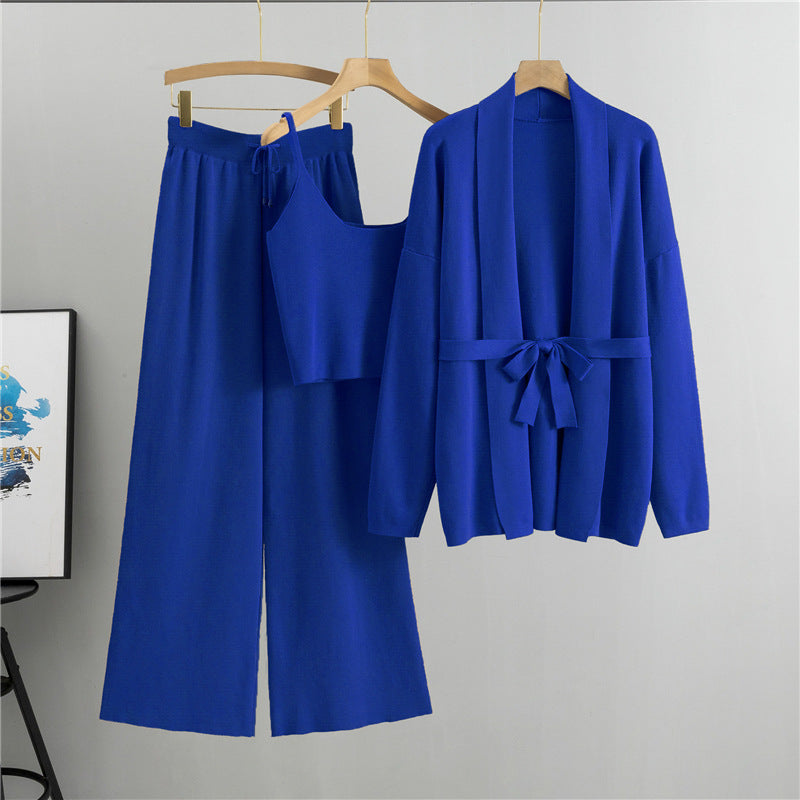 Blue – Cardigan Jacket & Camisole Three Piece Set.