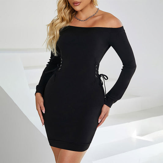 Drawstring Waist Slim-Fit Sexy Dress