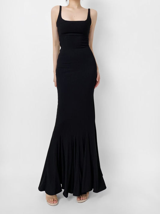 Black – Knitted Strappy Beach Dress