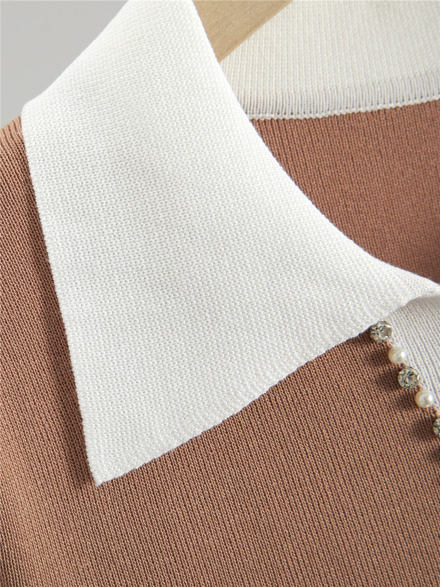 Coral Red – Slim Fit Short Sleeve Knitted Dress