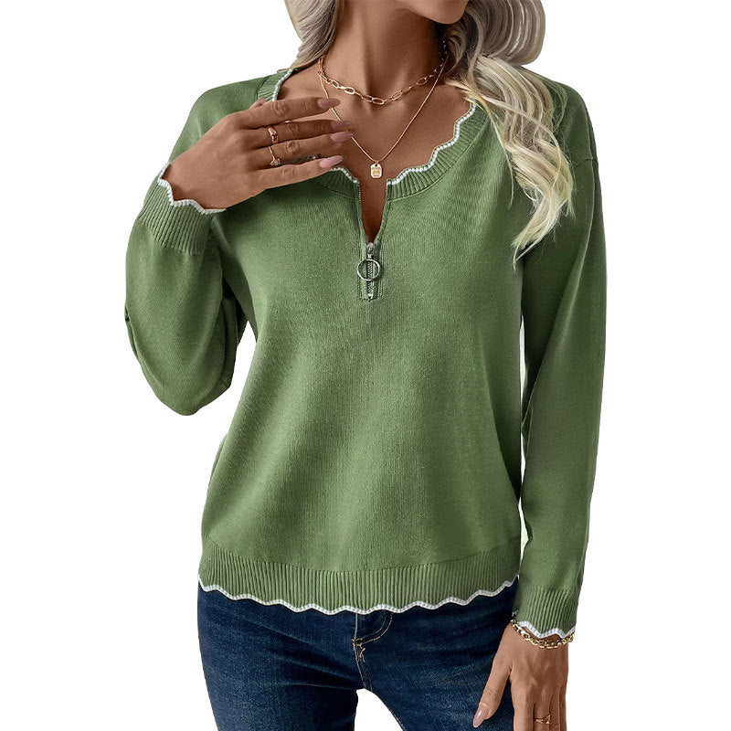 Fresh Long Sleeve Green Sweater