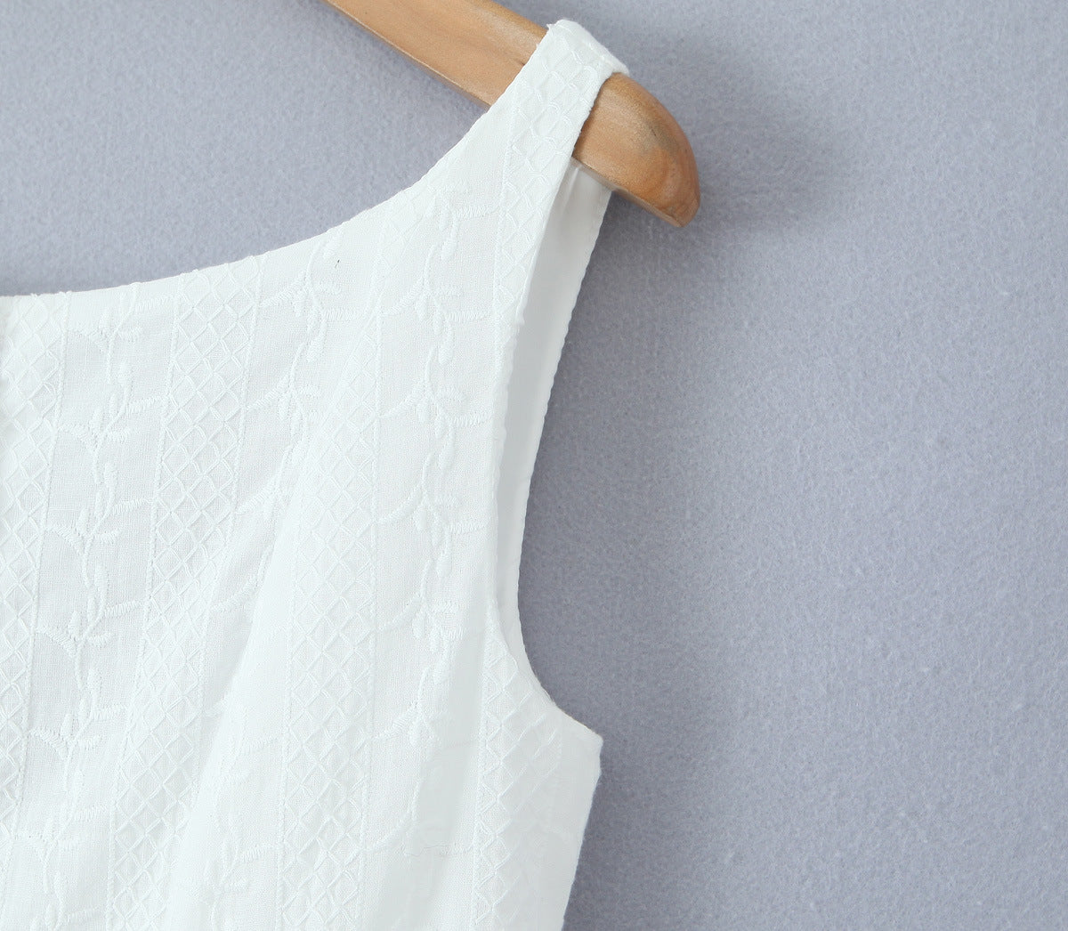 White – Slim-Fit Tank Strap Dress