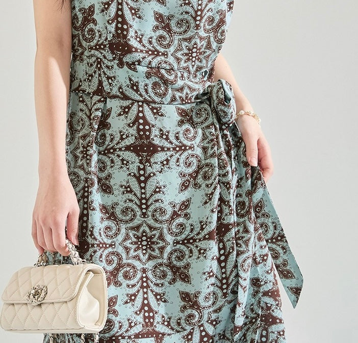 Evanthe · Sage Mosaic Midi Dress