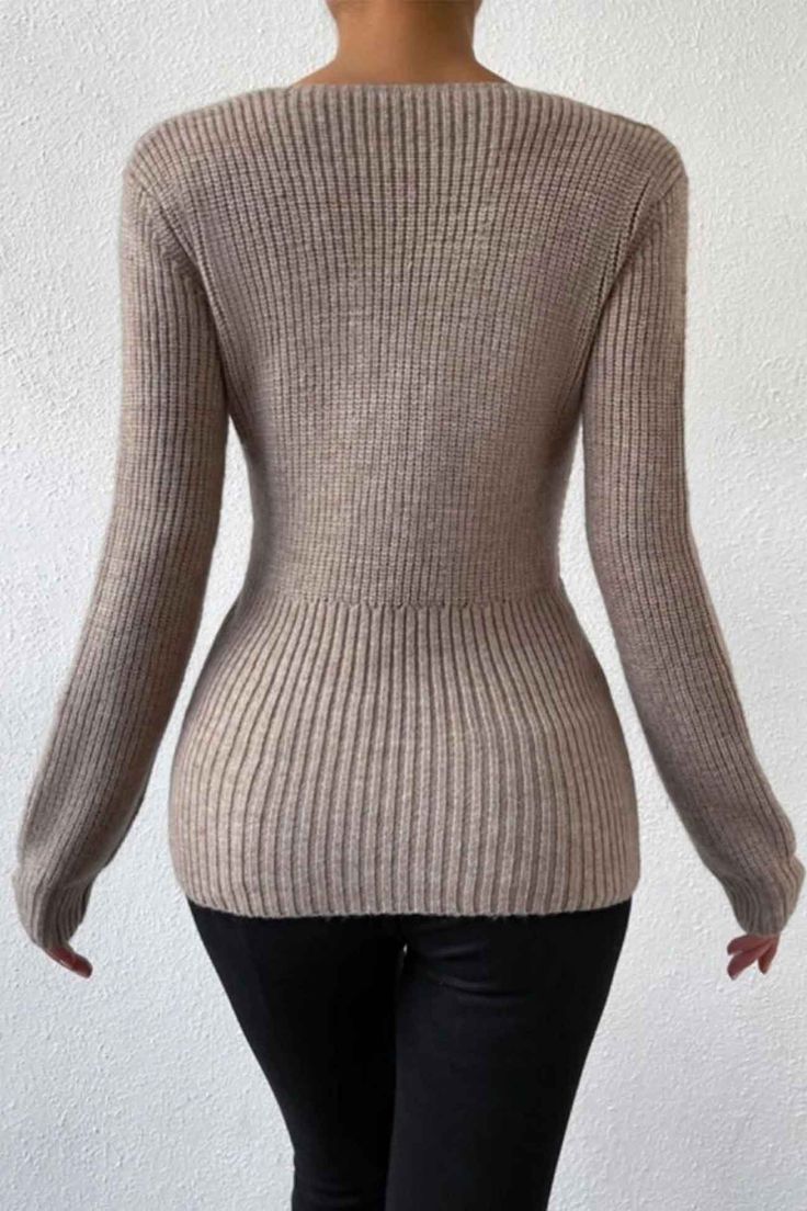 Sexy Plain Long Sleeve Sweater