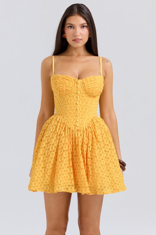 Orange – Sexy Lace Jacquard Princess Dress