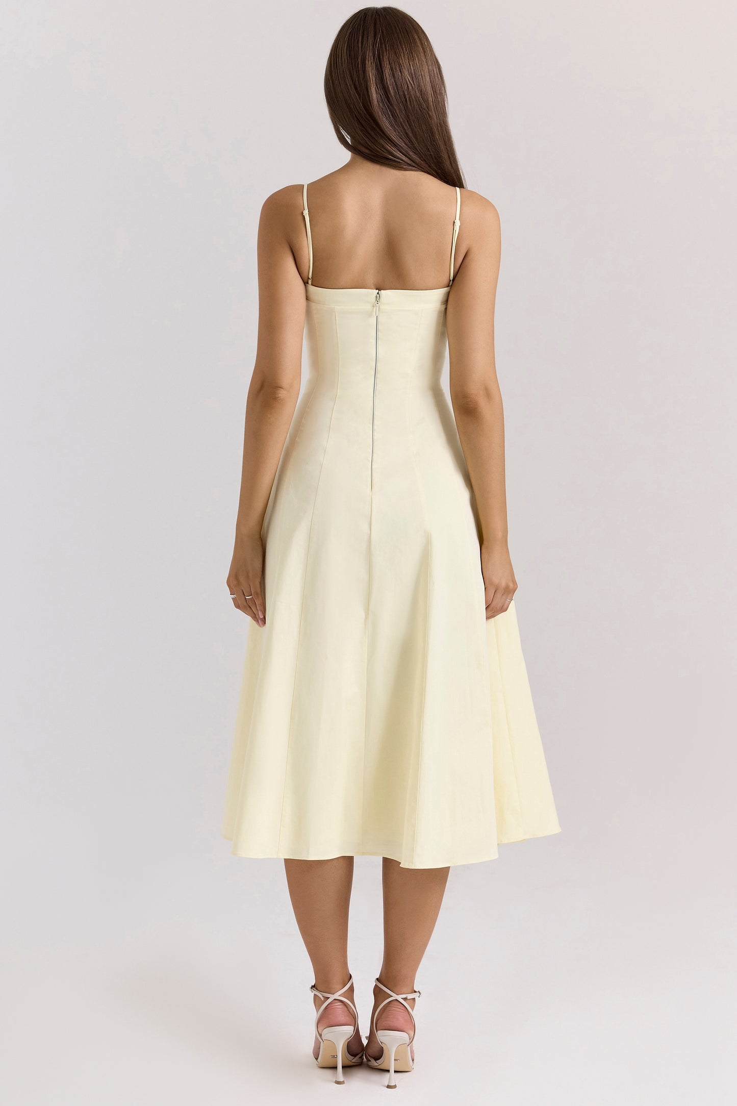 Yellow – Elegant Waist-Cinched Maxi Flare Dress