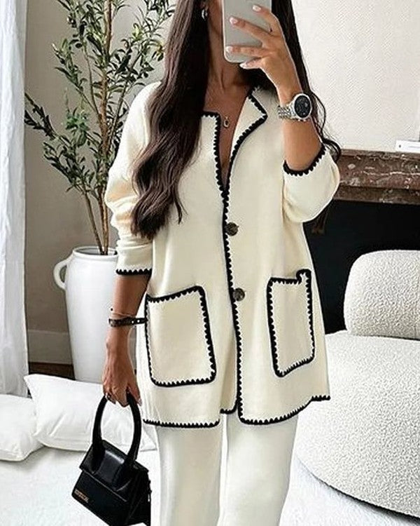 Basic White Long Sleeve Cardigan