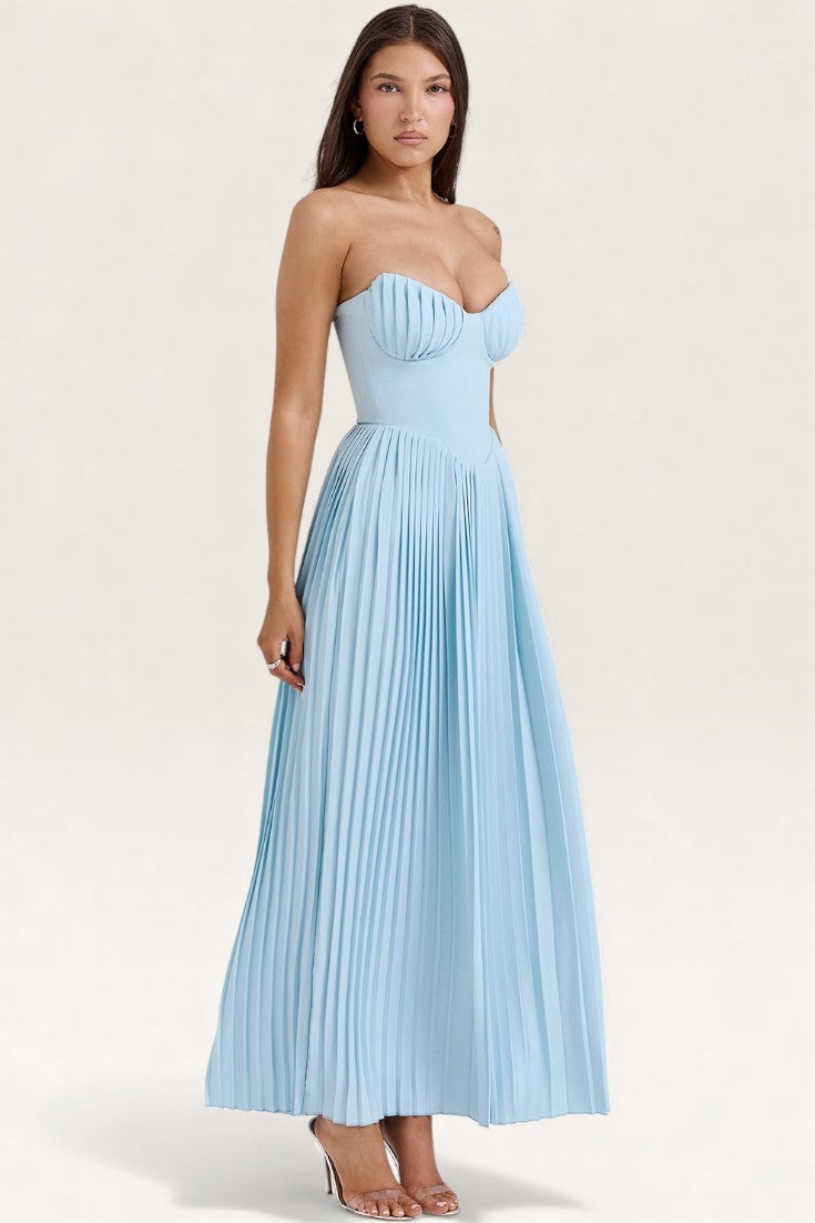 Blue – Strapless Slim-Fit Bodycon Dress