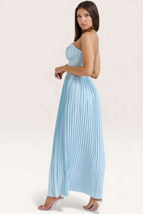 Blue – Strapless Slim-Fit Bodycon Dress