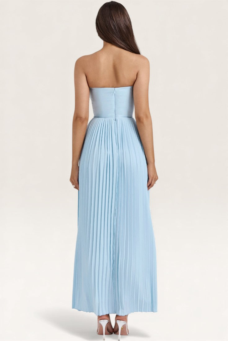 Blue – Strapless Slim-Fit Bodycon Dress