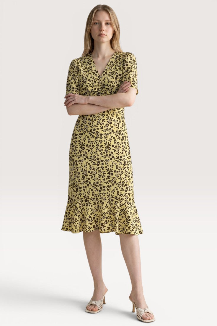Aurelia · Golden Bloom Midi Dress
