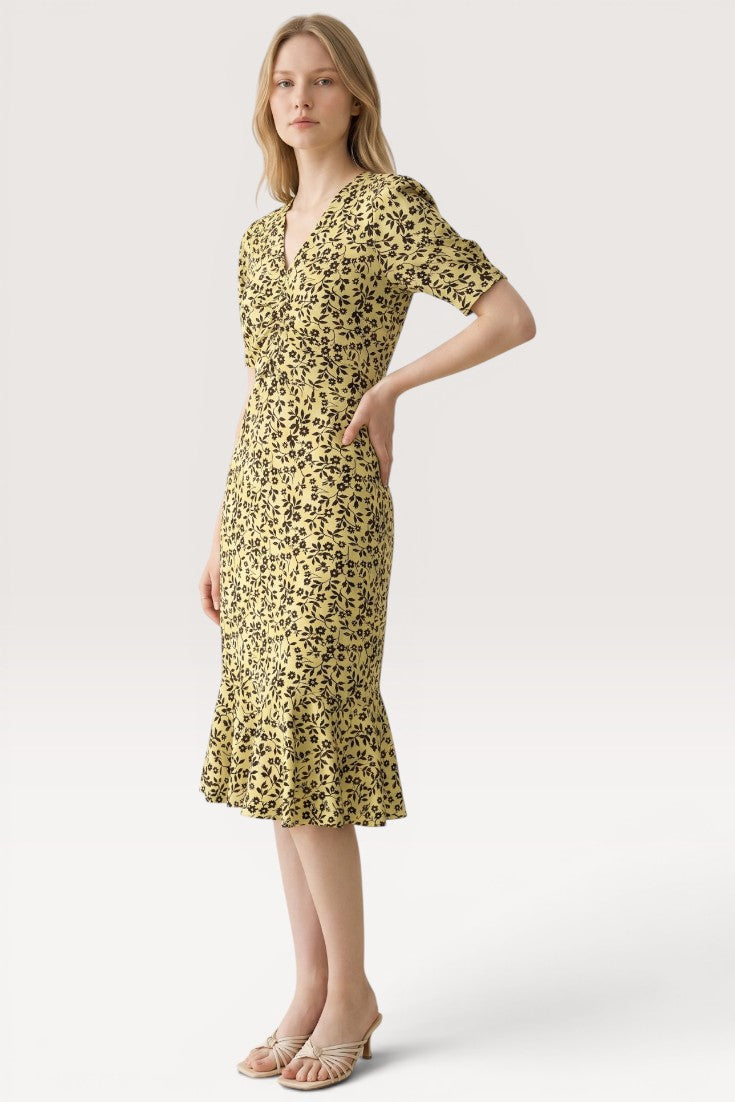 Aurelia · Golden Bloom Midi Dress