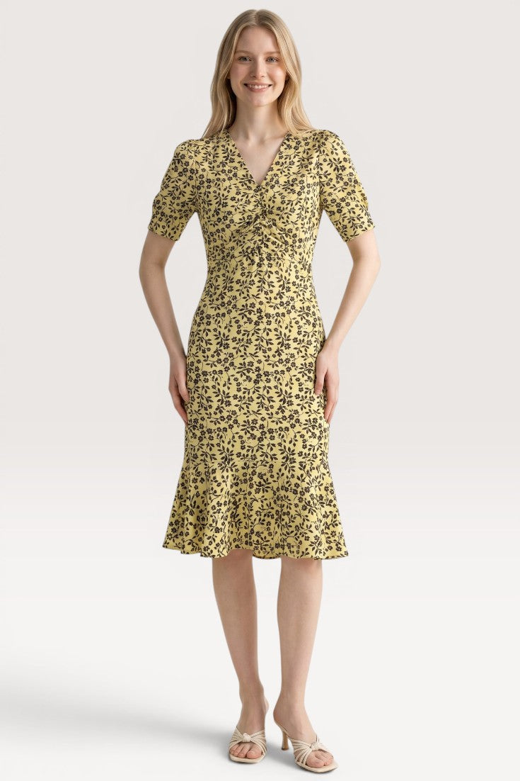 Aurelia · Golden Bloom Midi Dress