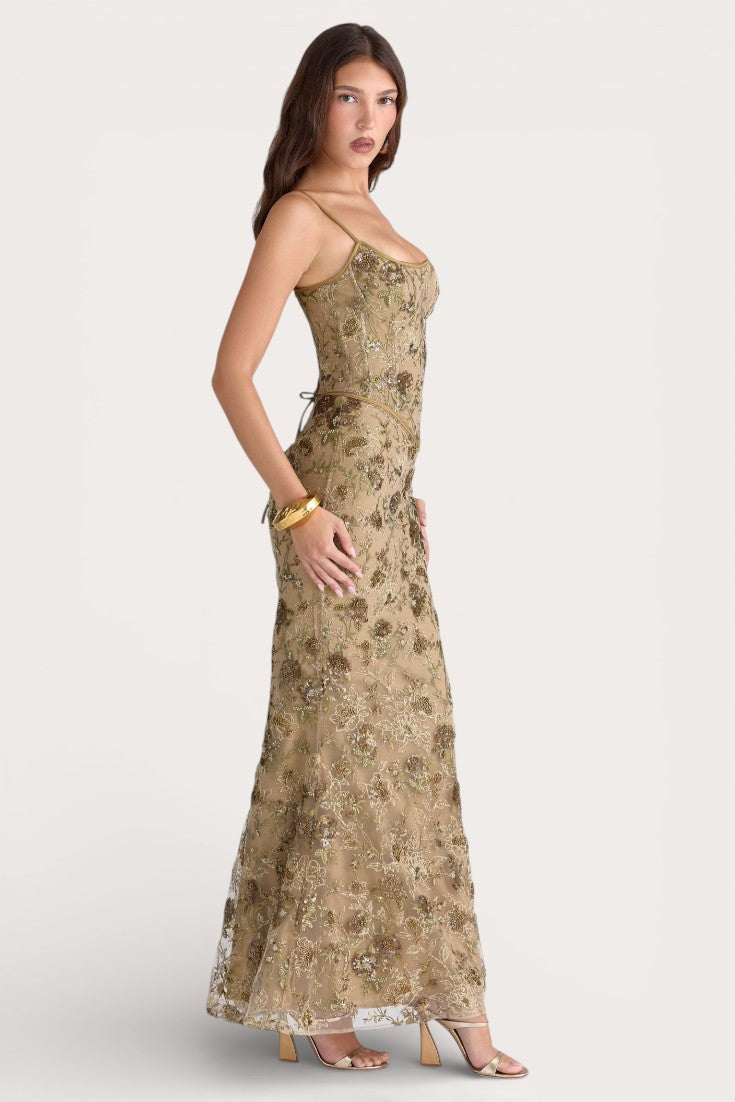 Astra · Olive Eclipse Maxi Dress