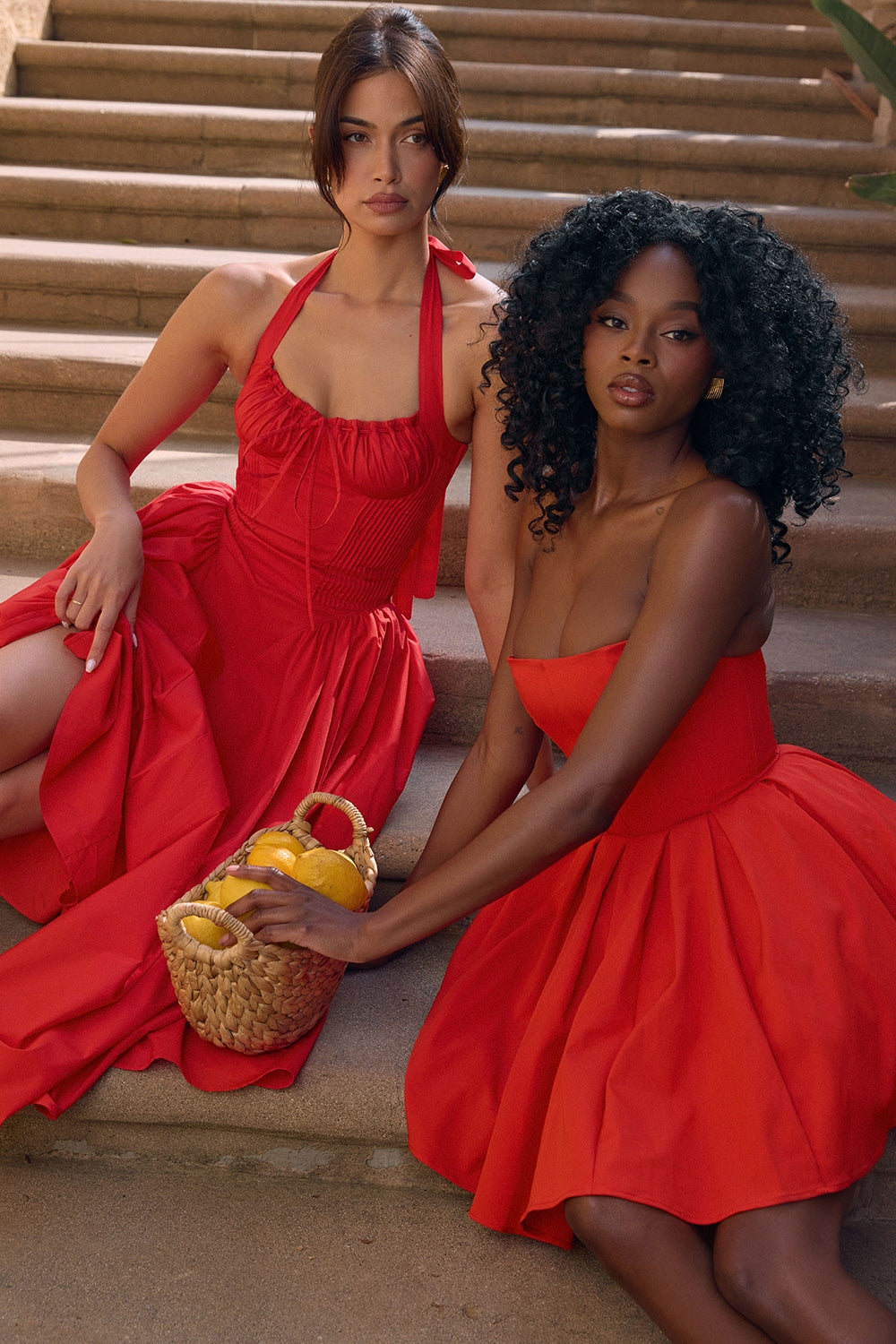 Red - Backless Halter Bodycon Dress