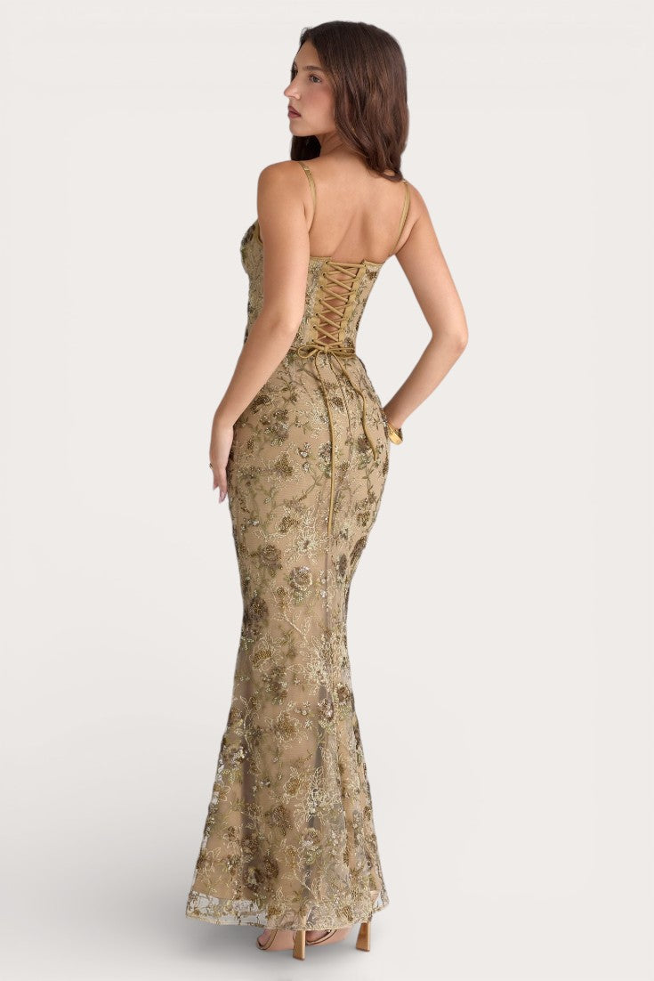 Astra · Olive Eclipse Maxi Dress
