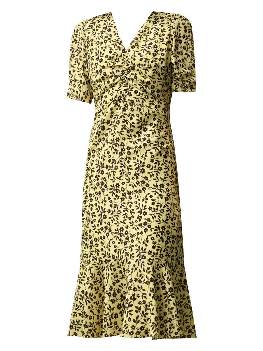 Aurelia · Golden Bloom Midi Dress