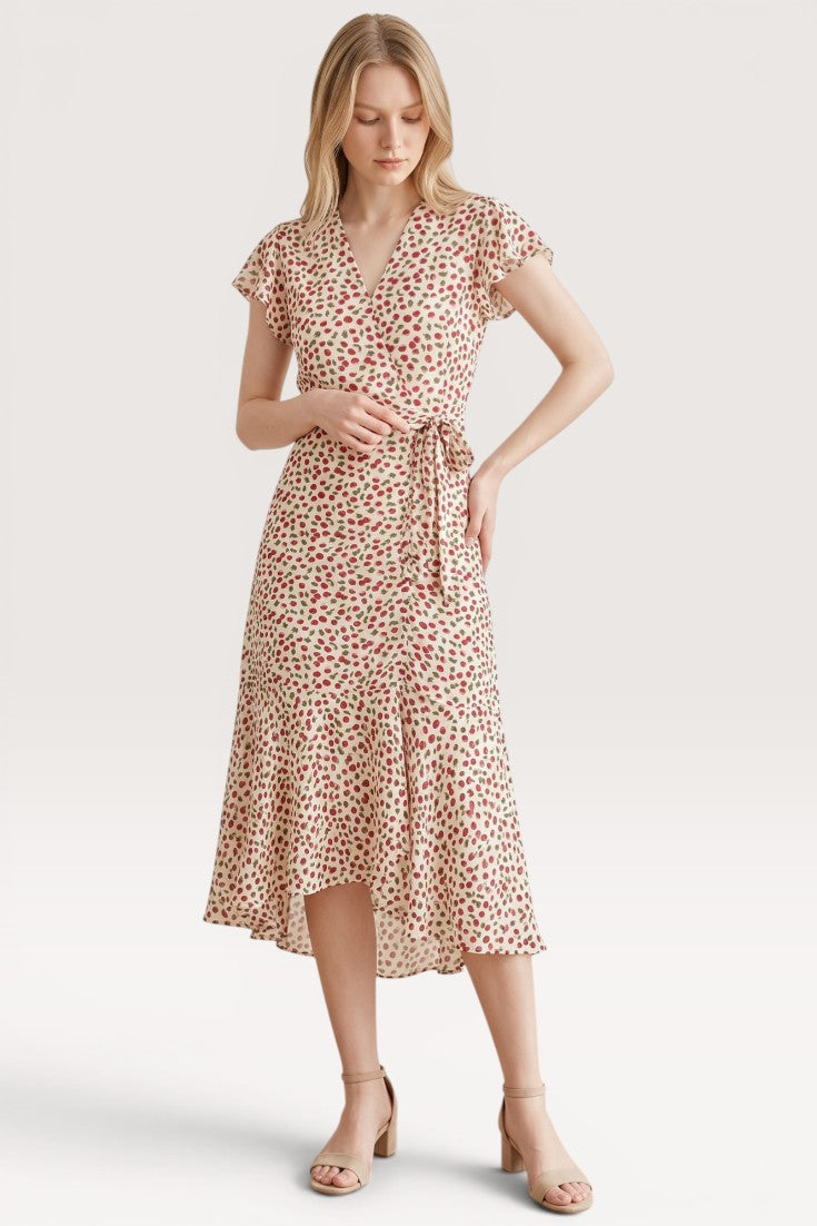 Calista · Ivory Garden Midi Dress