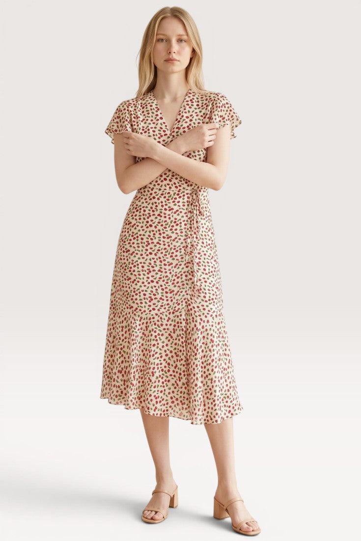 Calista · Ivory Garden Midi Dress