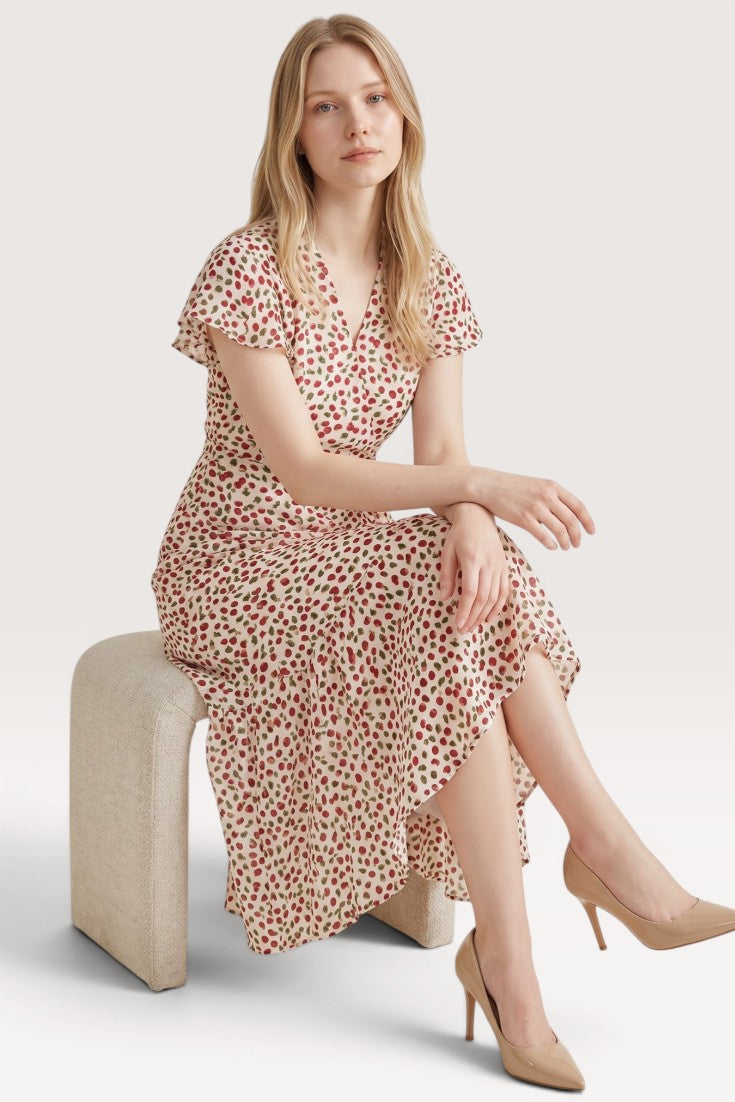 Calista · Ivory Garden Midi Dress