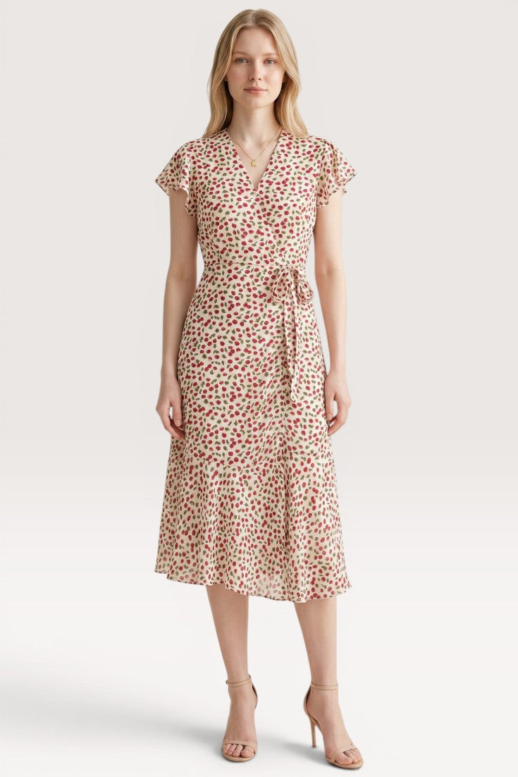 Calista · Ivory Garden Midi Dress