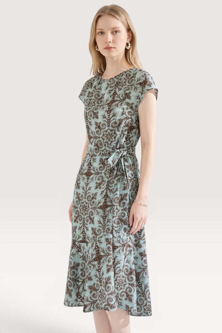 Evanthe · Sage Mosaic Midi Dress