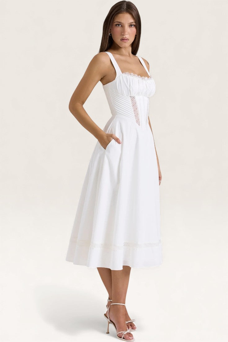 White – Sexy Holiday Spaghetti Strap Dress
