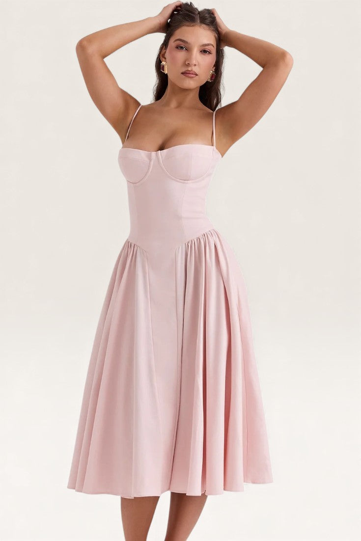 Pink - Hot Girl Sexy Spaghetti Strap Dress