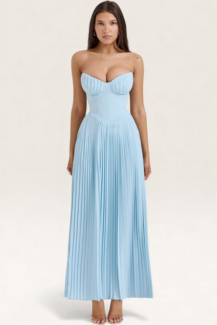 Blue – Strapless Slim-Fit Bodycon Dress