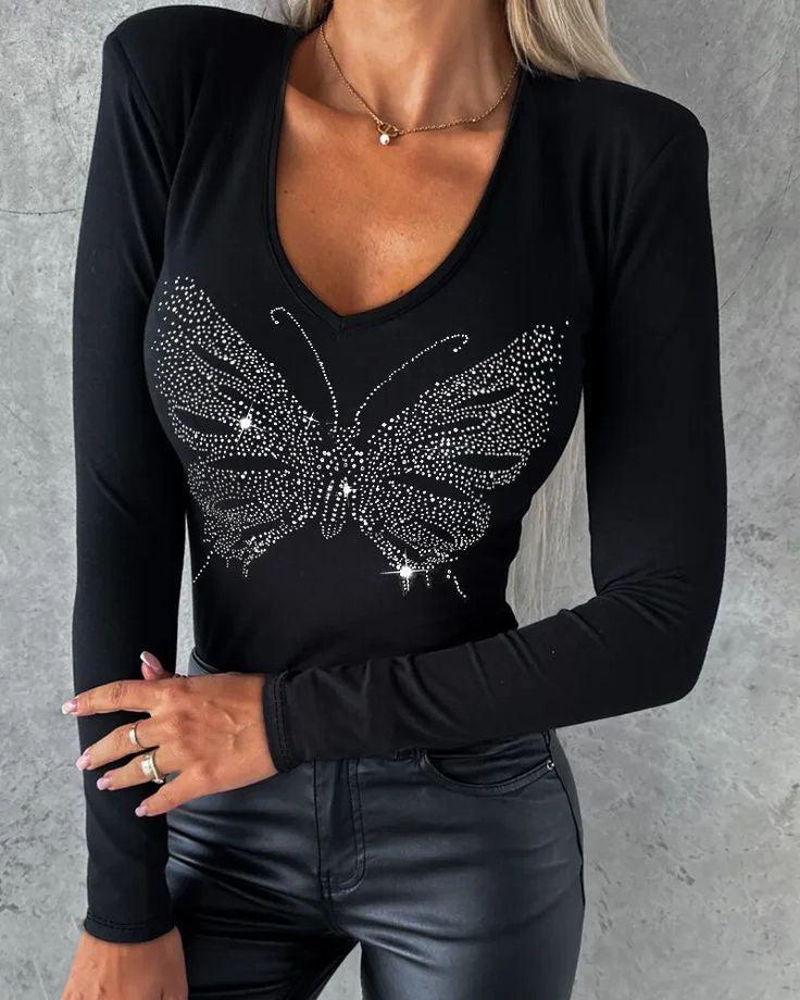 Dreamy V-Neck Long Sleeve Top